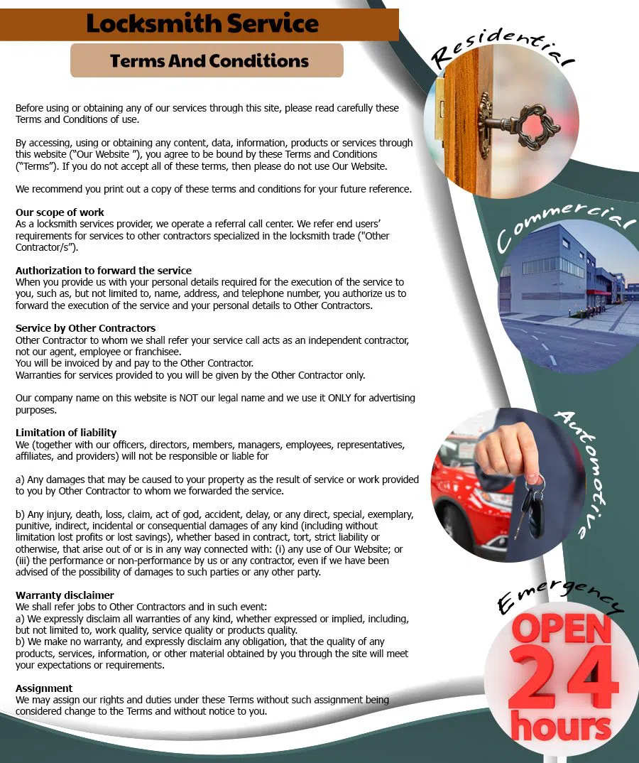 Interstate Locksmith Shop Waltham, MA 781-519-7431 - Terms-and-conditions